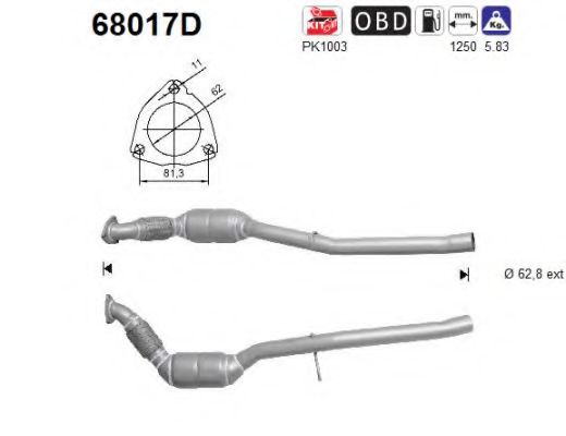 68017D AS Exhaust System Catalytic Converter