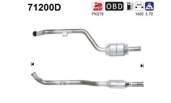 71200D AS Exhaust System Catalytic Converter