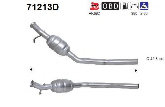 71213D AS Exhaust System Catalytic Converter