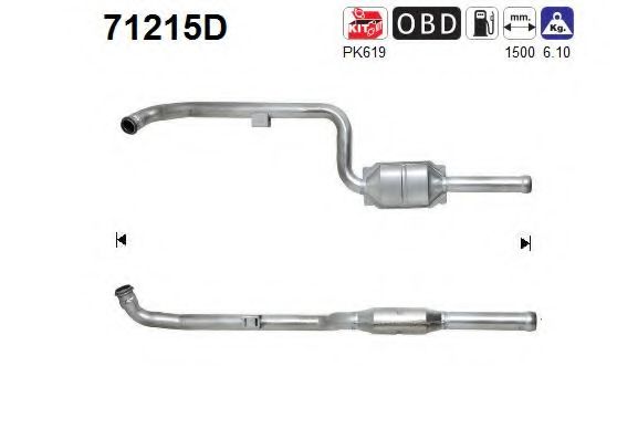 71215D AS Exhaust System Catalytic Converter