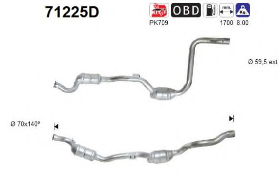 71225D AS Exhaust System Catalytic Converter