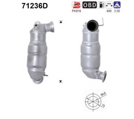 71236D AS Exhaust System Catalytic Converter