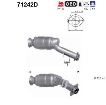 71242D AS Exhaust System Catalytic Converter