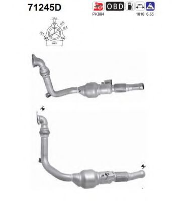 71245D AS Exhaust System Catalytic Converter
