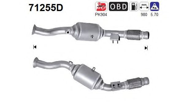 71255D AS Exhaust System Catalytic Converter