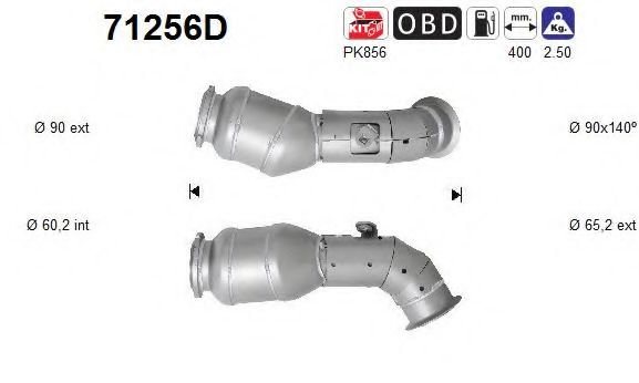 71256D AS Exhaust System Catalytic Converter