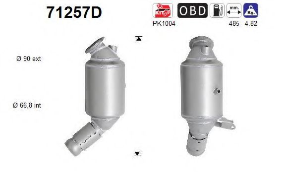 71257D AS Exhaust System Catalytic Converter