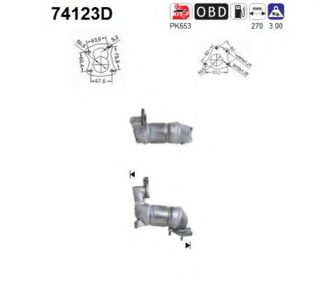 74123D AS Exhaust System Catalytic Converter