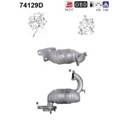 74129D AS Exhaust System Catalytic Converter