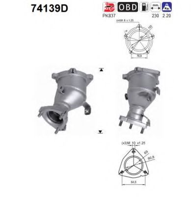 74139D AS Exhaust System Catalytic Converter