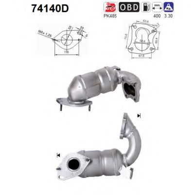74140D AS Exhaust System Catalytic Converter