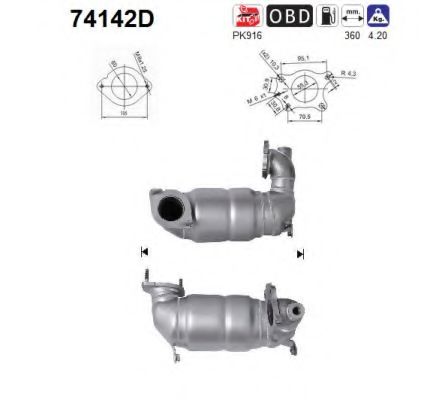 74142D AS Exhaust System Catalytic Converter