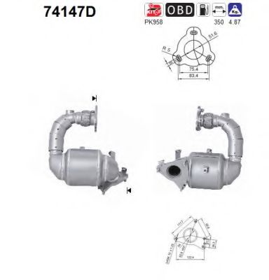 74147D AS Exhaust System Catalytic Converter