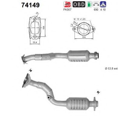 74149 AS Exhaust System Catalytic Converter