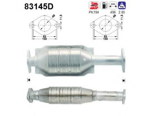 83145D AS Exhaust System Catalytic Converter