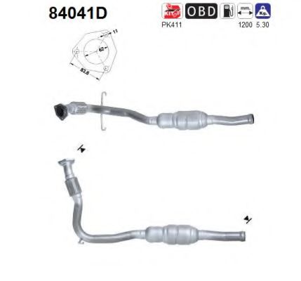 84041D AS Exhaust System Catalytic Converter