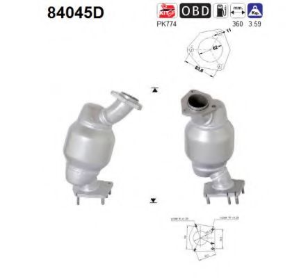 84045D AS Exhaust System Catalytic Converter
