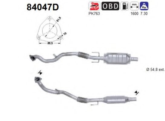 84047D AS Exhaust System Catalytic Converter