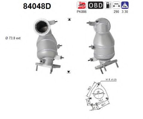 84048D AS Exhaust System Catalytic Converter