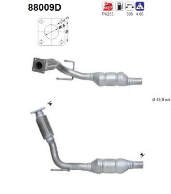 88009D AS Exhaust System Catalytic Converter