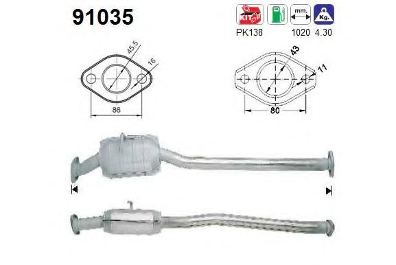 91035 AS Exhaust System Clamp, exhaust system
