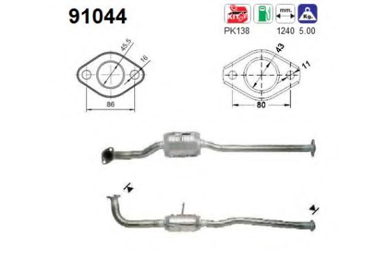 91044 AS Exhaust System Clamp, exhaust system