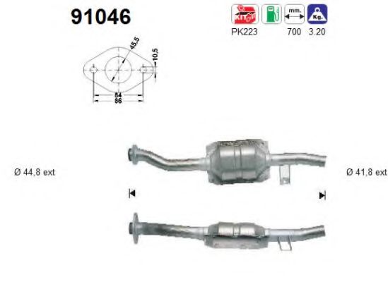 91046 AS Exhaust System Clamp, exhaust system