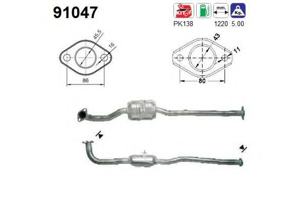 91047 AS Exhaust System Clamp, exhaust system