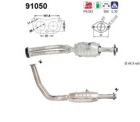 91050 AS Exhaust System Clamp, exhaust system