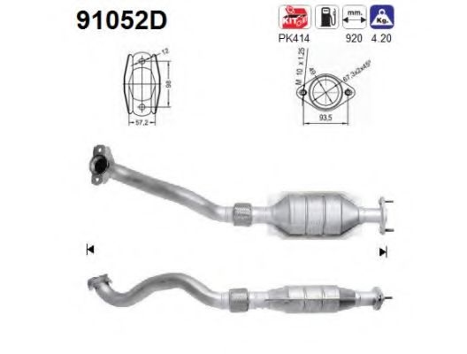 91052D AS Exhaust System Catalytic Converter