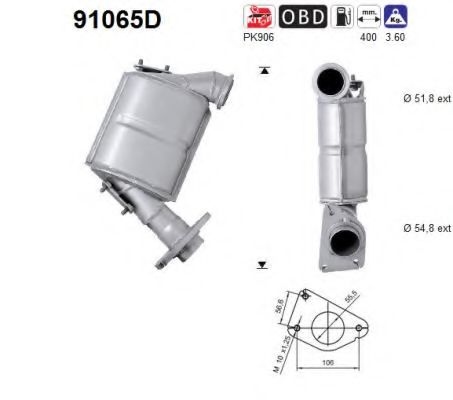 91065D AS Exhaust System Catalytic Converter