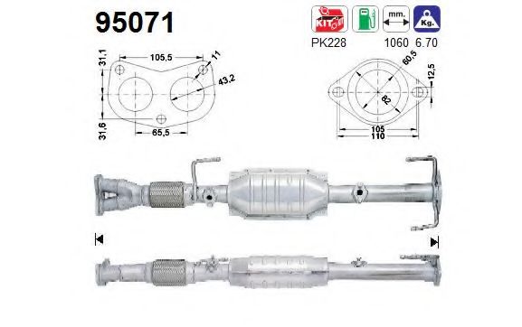 95071 AS Cylinder Head Gasket Set, cylinder head