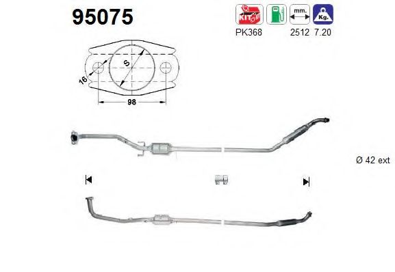 95075 AS Exhaust System Catalytic Converter