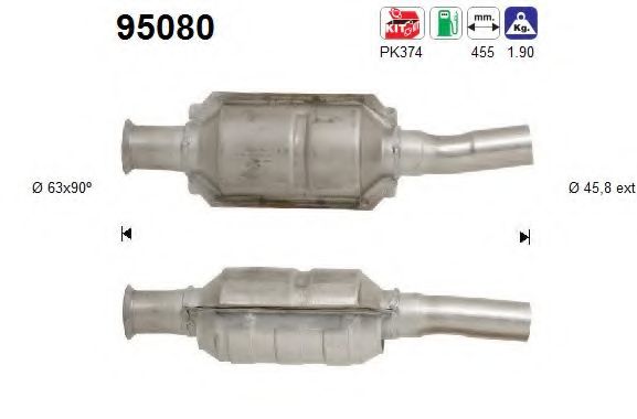 95080 AS Exhaust System Catalytic Converter