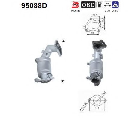 95088D AS Exhaust System Catalytic Converter
