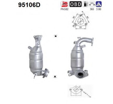 95106D AS Exhaust System Catalytic Converter