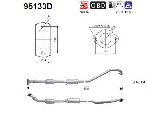 95133D AS Exhaust System Catalytic Converter