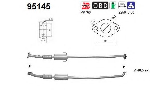 95145 AS Exhaust System Catalytic Converter