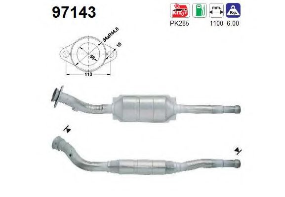 97143 AS Exhaust System Catalytic Converter