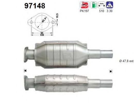 97148 AS Exhaust System Catalytic Converter