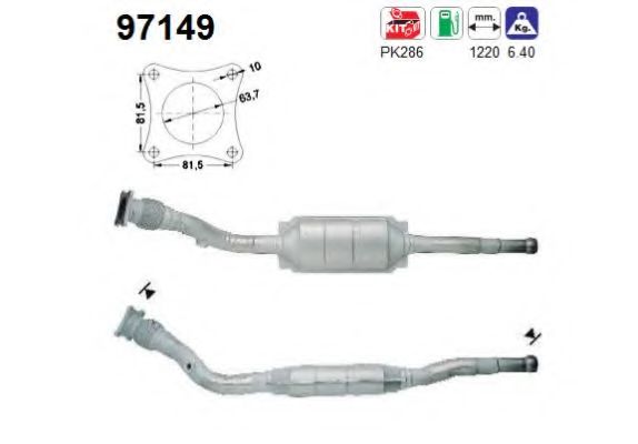 97149 AS Exhaust System Catalytic Converter