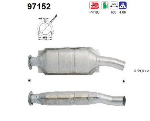 97152 AS Exhaust System Catalytic Converter