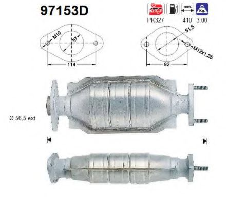 97153D AS Exhaust System Catalytic Converter