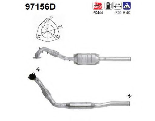 97156D AS Exhaust System Catalytic Converter