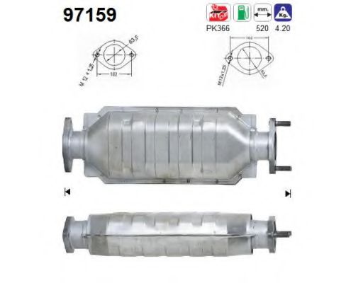 97159 AS Exhaust System Catalytic Converter