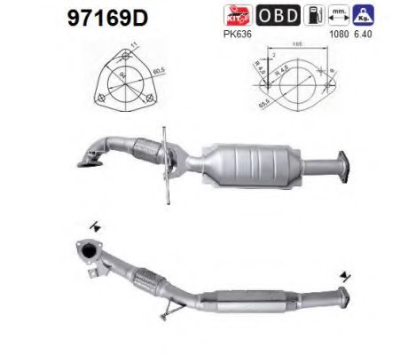 97169D AS Exhaust System Catalytic Converter