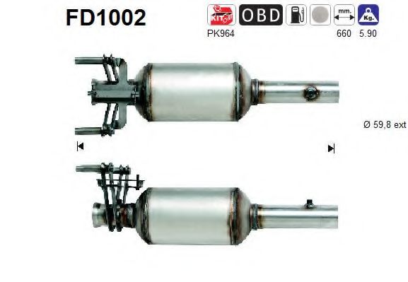 FD1002 AS Exhaust System Soot/Particulate Filter, exhaust system