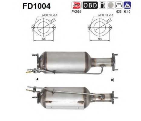 FD1004 AS Soot/Particulate Filter, exhaust system
