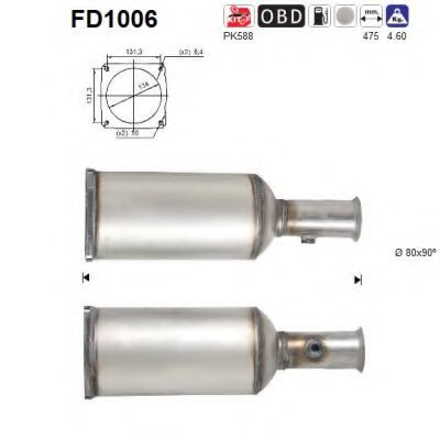 FD1006 AS Soot/Particulate Filter, exhaust system