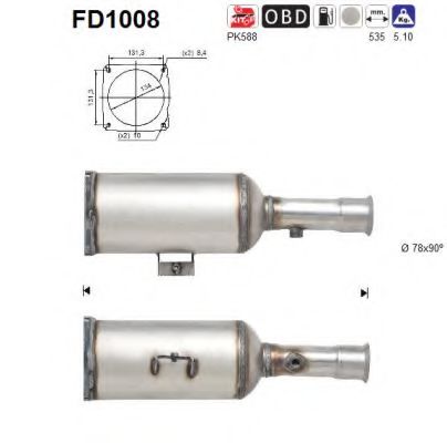 FD1008 AS Exhaust System Soot/Particulate Filter, exhaust system